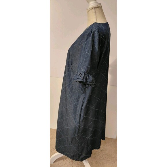Violet Weekend Size XL Chambray Button Front Midi Dress - Picture 3 of 9
